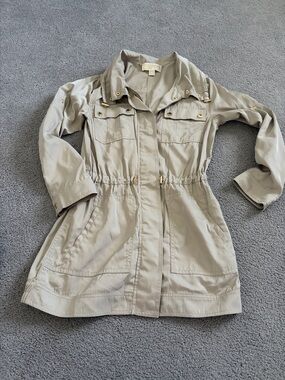 MICHAEL Michael Kors Beige Drawstring Utility Jacket